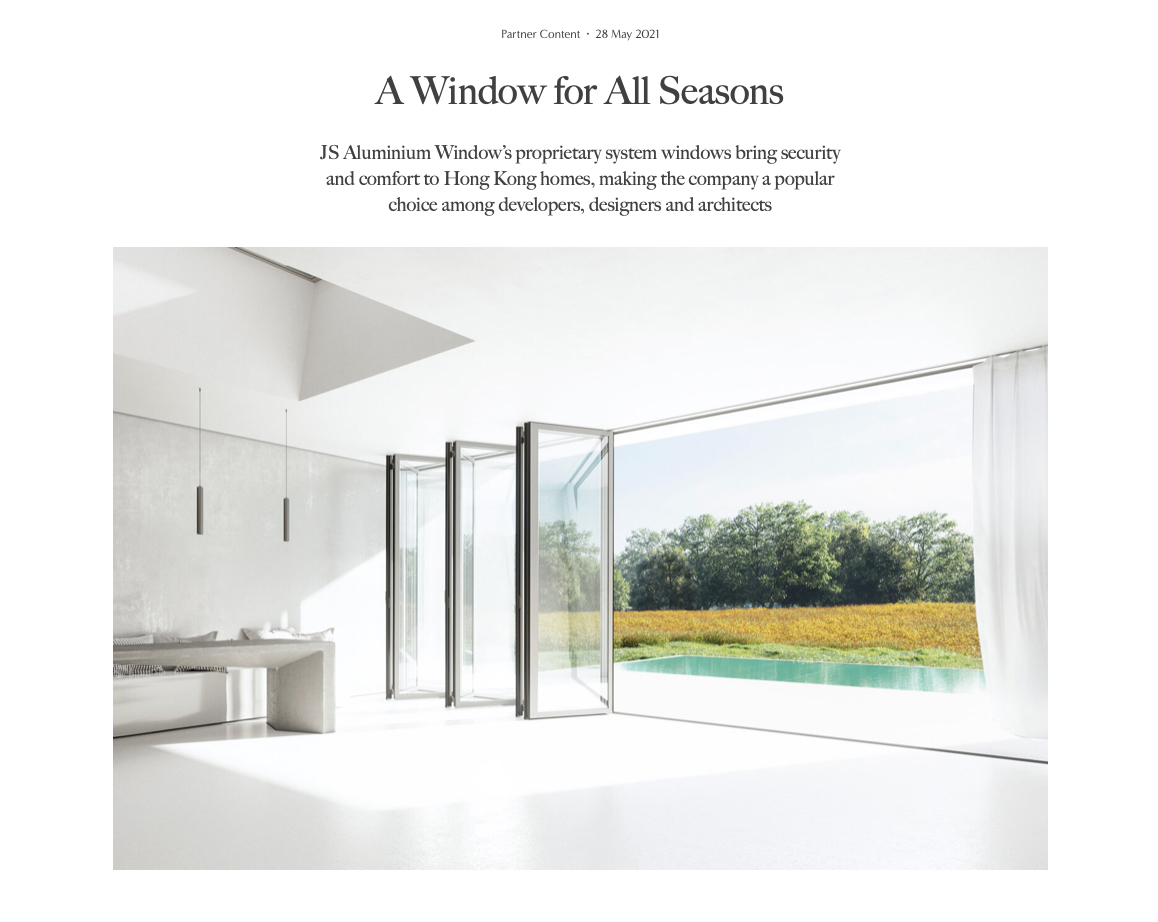 JS - Aluminium Windows in Hong Kong 高級歐洲鋁窗代理 - coverage on design anthology