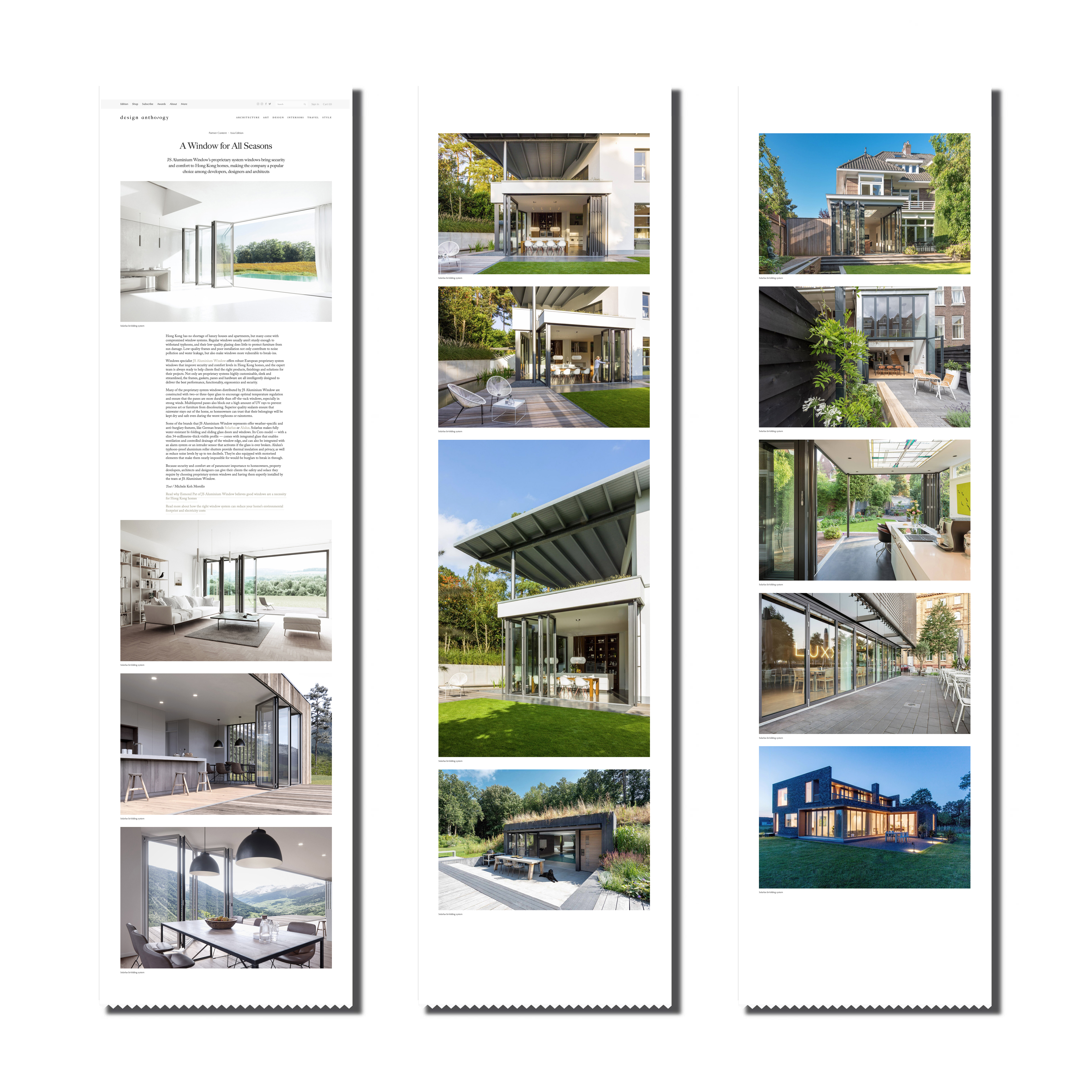 JS - Aluminium Windows in Hong Kong 高級歐洲鋁窗代理 - coverage on design anthology